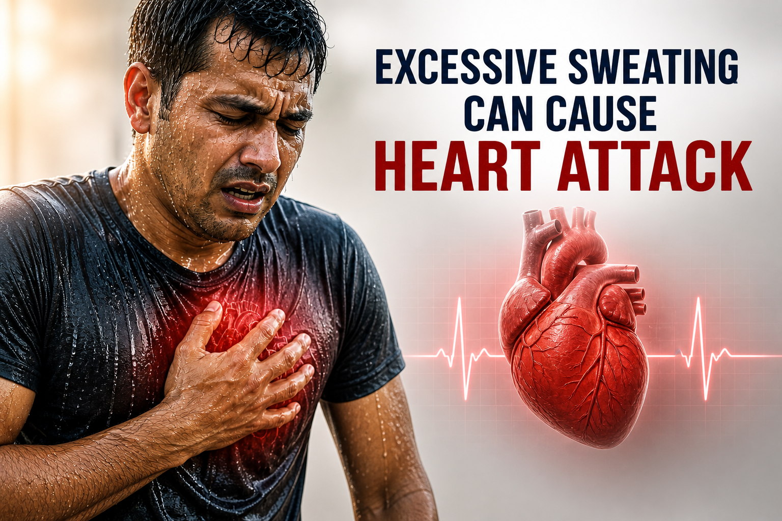 Excessive sweating can cause heart attack